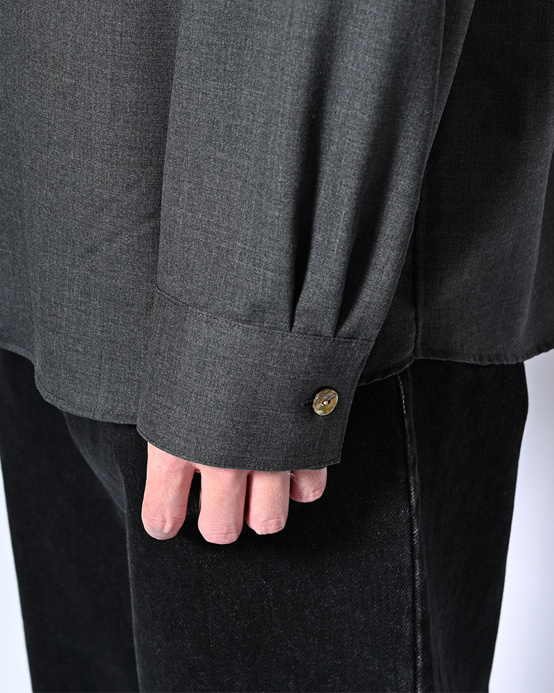 ONE BUTTON SHIRT -WASHABLE WOOL-