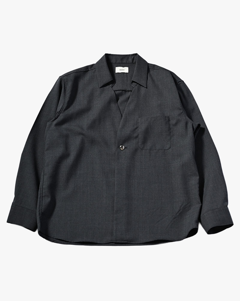 ONE BUTTON SHIRT -WASHABLE WOOL-
