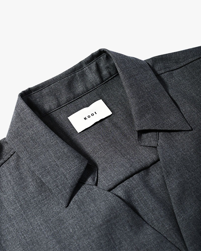 ONE BUTTON SHIRT -WASHABLE WOOL-