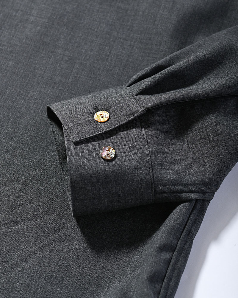 ONE BUTTON SHIRT -WASHABLE WOOL-