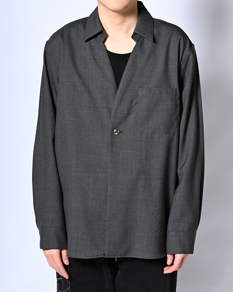 ONE BUTTON SHIRT -WASHABLE WOOL-