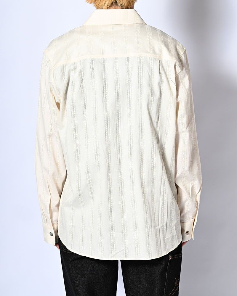 ONE BUTTON SHIRT -LENO CLOTH STRIPE-