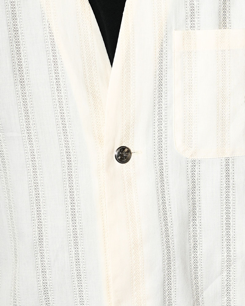 ONE BUTTON SHIRT -LENO CLOTH STRIPE-