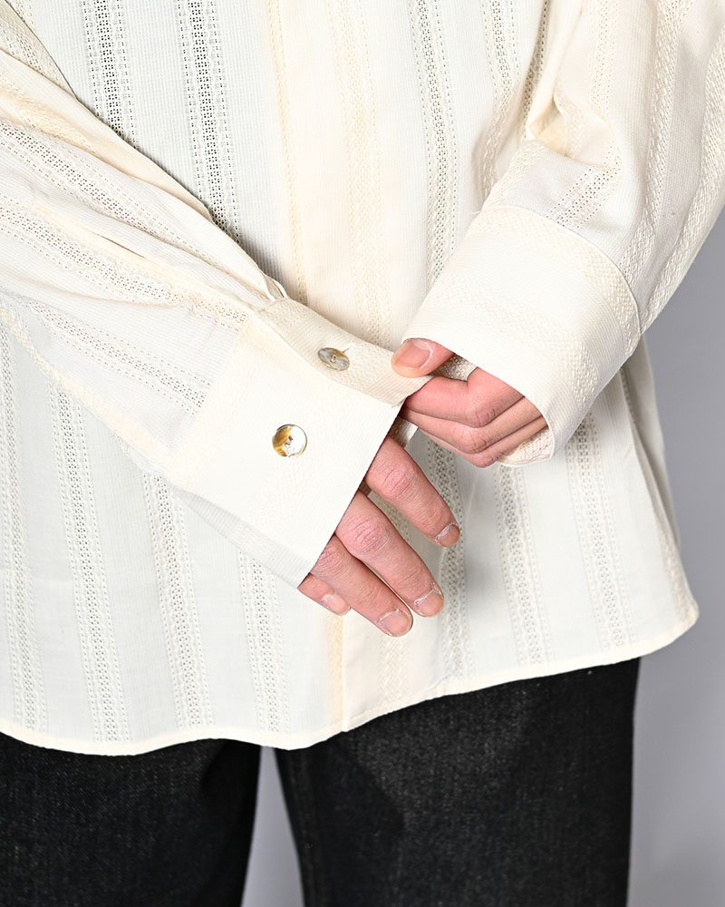 ONE BUTTON SHIRT -LENO CLOTH STRIPE-