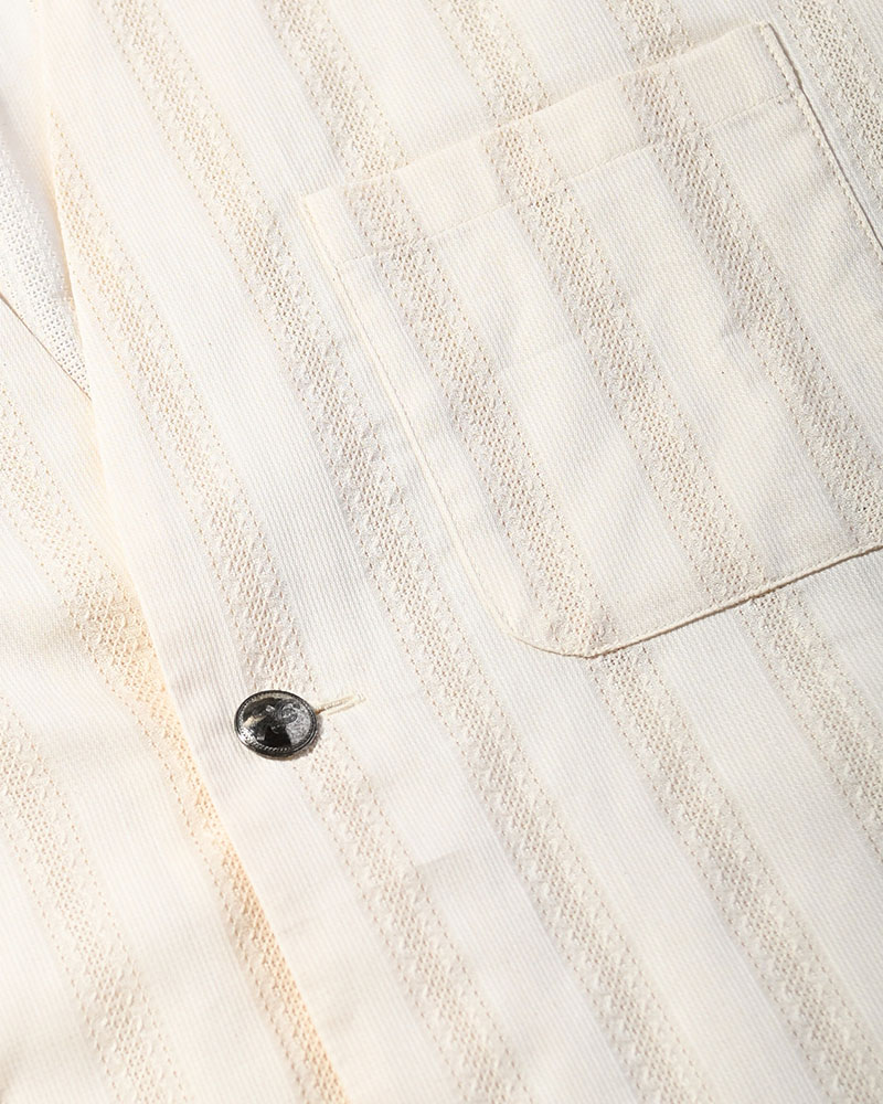 ONE BUTTON SHIRT -LENO CLOTH STRIPE-