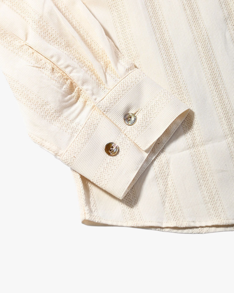 ONE BUTTON SHIRT -LENO CLOTH STRIPE-