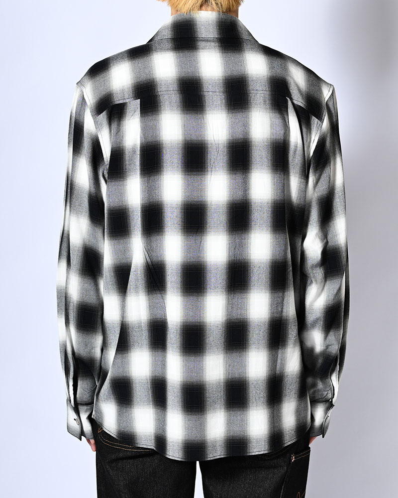 ONE BUTTON SHIRT -RAYON OMBRE CHECK-