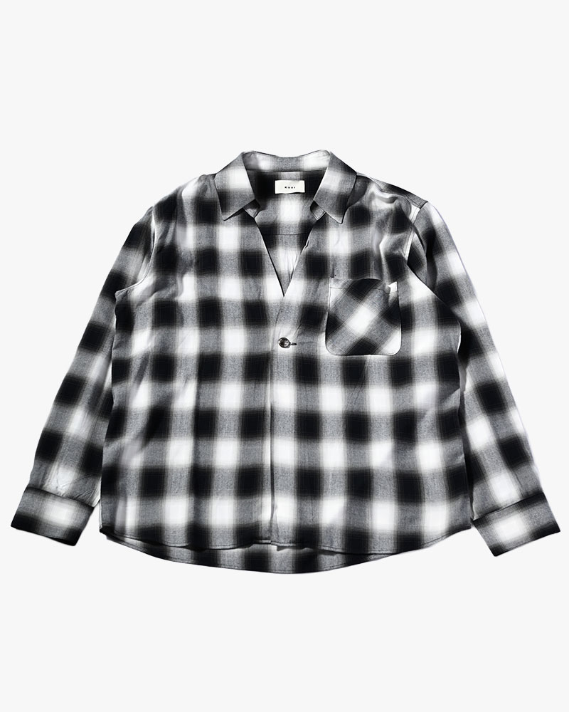ONE BUTTON SHIRT -RAYON OMBRE CHECK-