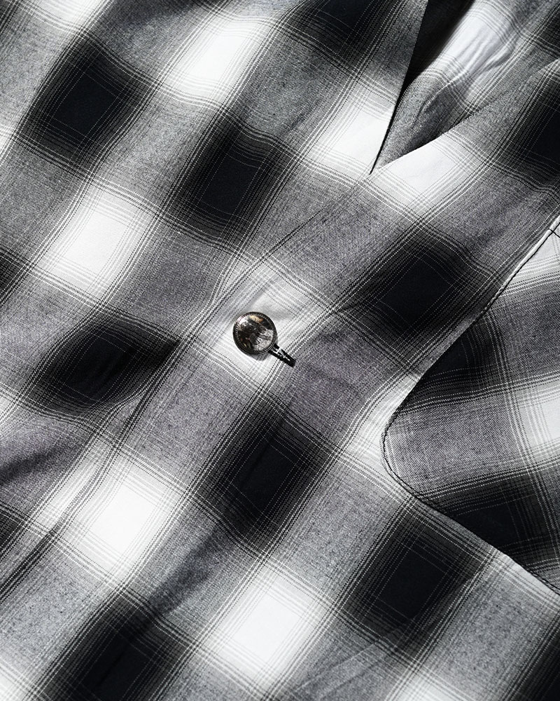 ONE BUTTON SHIRT -RAYON OMBRE CHECK-