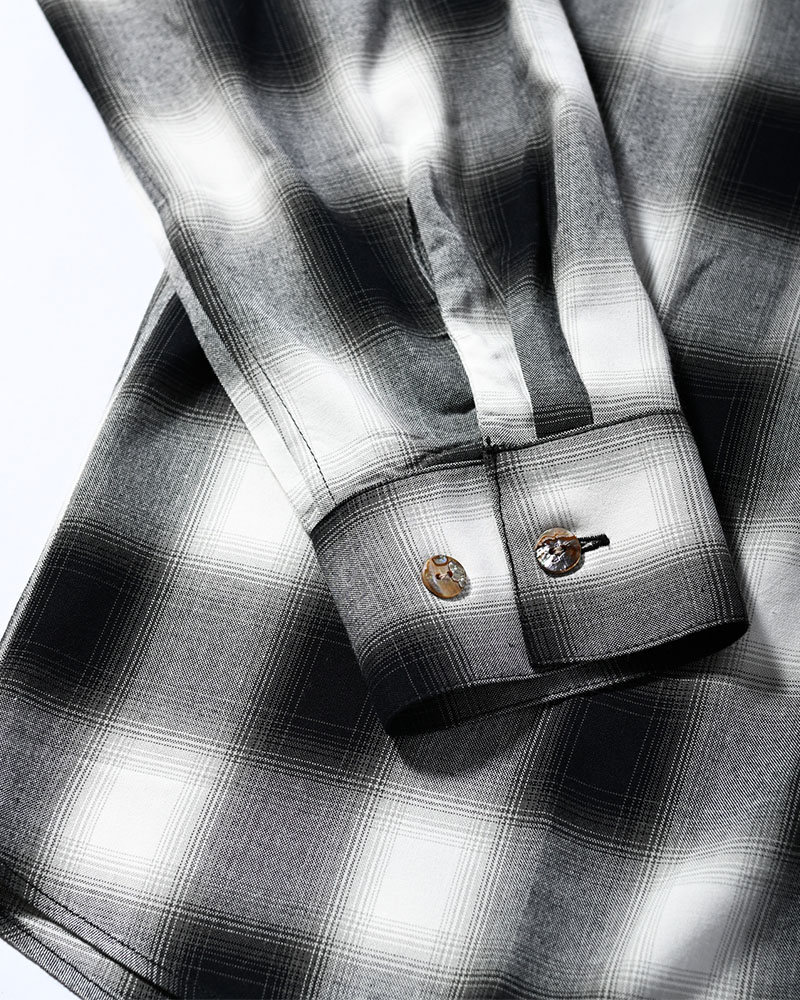 ONE BUTTON SHIRT -RAYON OMBRE CHECK-