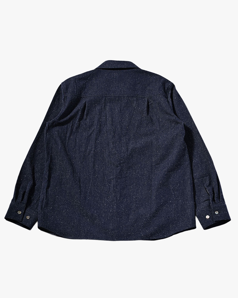 ONE BUTTON SHIRT -SILK NEP DENIM-