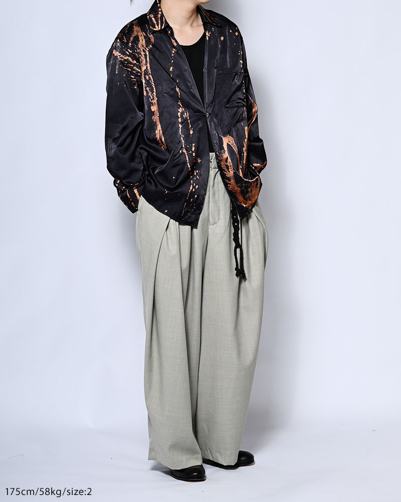 ONE BUTTON SHIRT-BLEACH -NAVY-