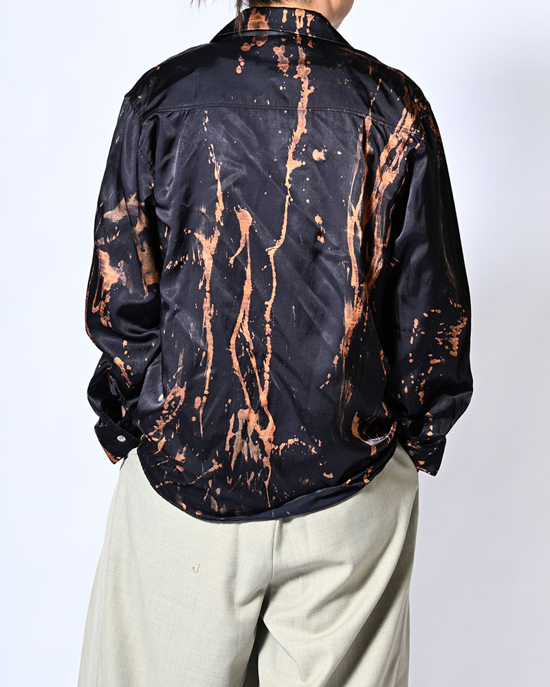 ONE BUTTON SHIRT-BLEACH -NAVY-