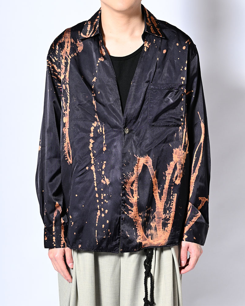 ONE BUTTON SHIRT-BLEACH -NAVY-