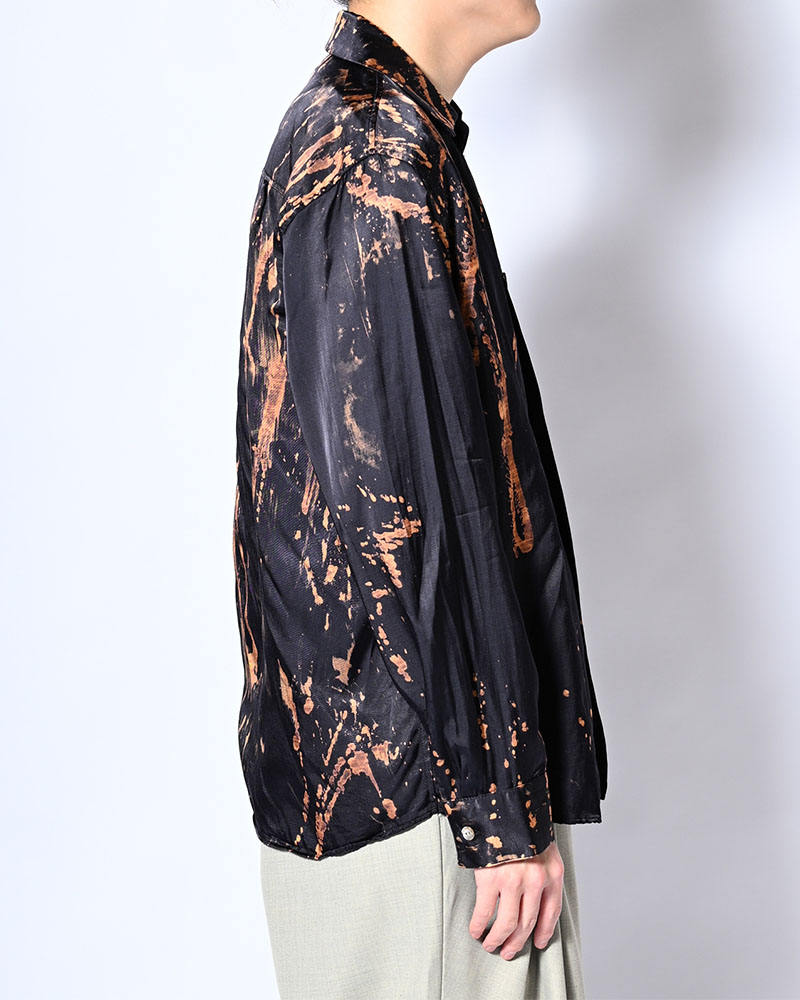 ONE BUTTON SHIRT-BLEACH -NAVY-