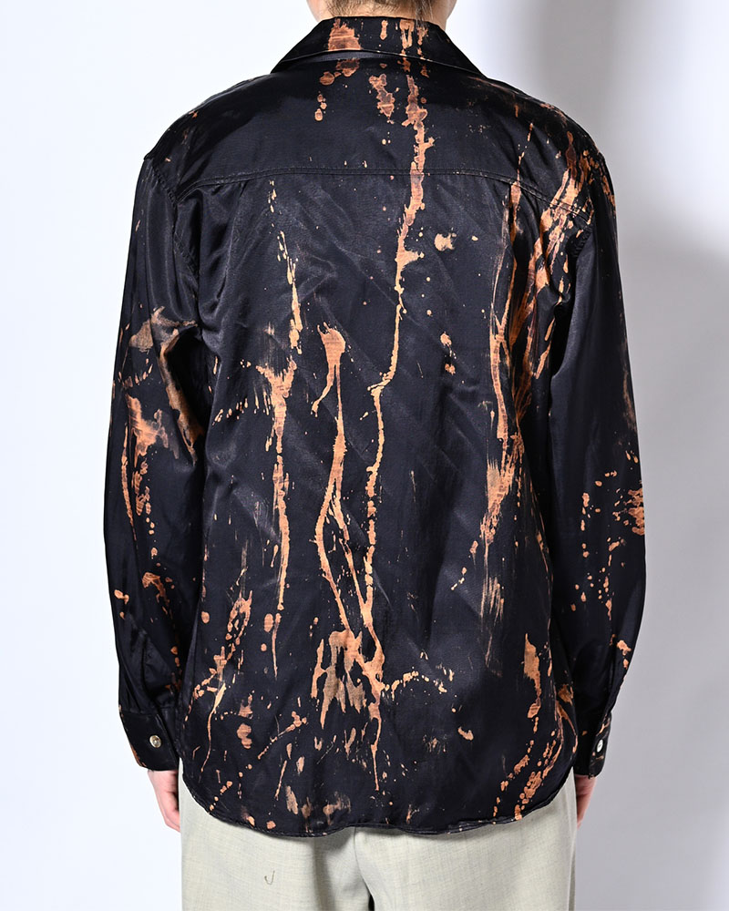 ONE BUTTON SHIRT-BLEACH -NAVY-