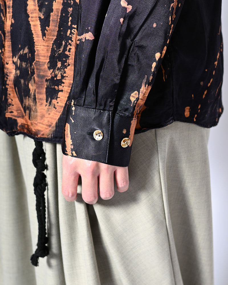 ONE BUTTON SHIRT-BLEACH -NAVY-