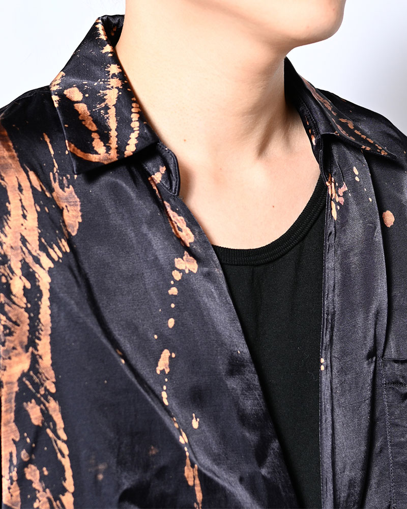 ONE BUTTON SHIRT-BLEACH -NAVY-