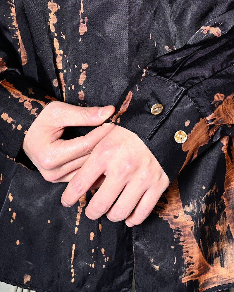 ONE BUTTON SHIRT-BLEACH -NAVY-