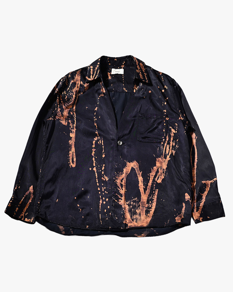ONE BUTTON SHIRT-BLEACH -NAVY-