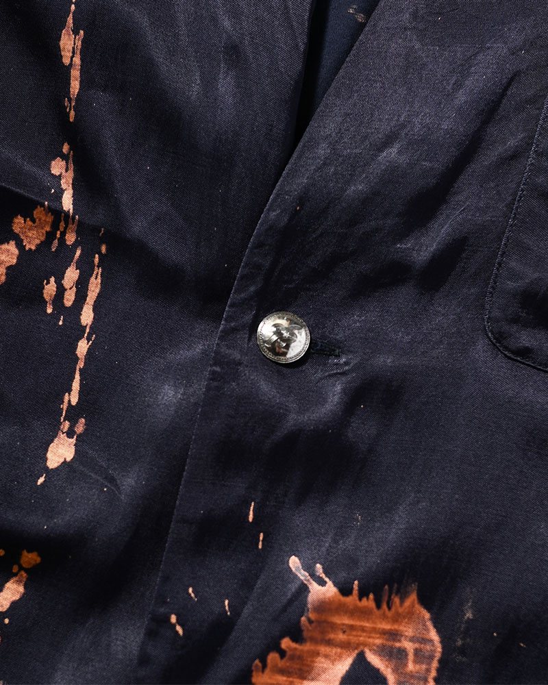 ONE BUTTON SHIRT-BLEACH -NAVY-