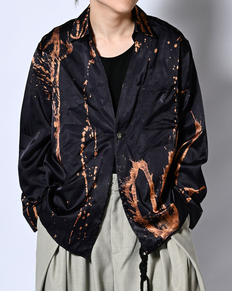 ONE BUTTON SHIRT-BLEACH -NAVY-