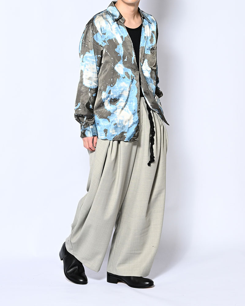 ONE BUTTON SHIRT-BLEACH -CHARCOAL-