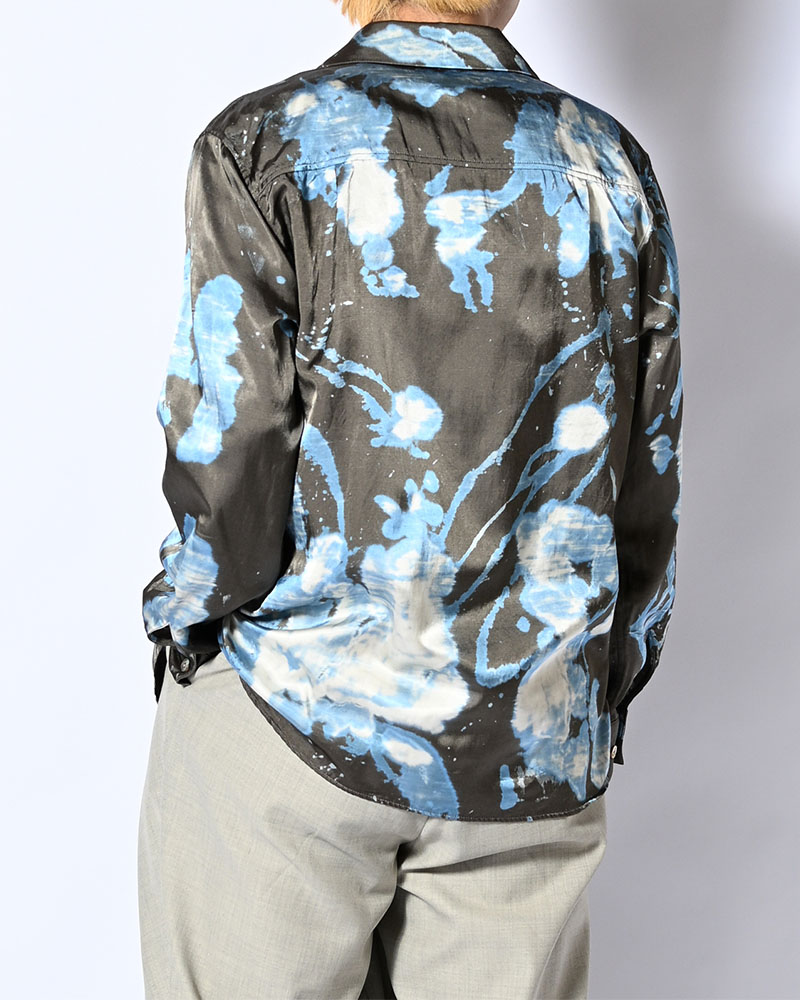 ONE BUTTON SHIRT-BLEACH -CHARCOAL-
