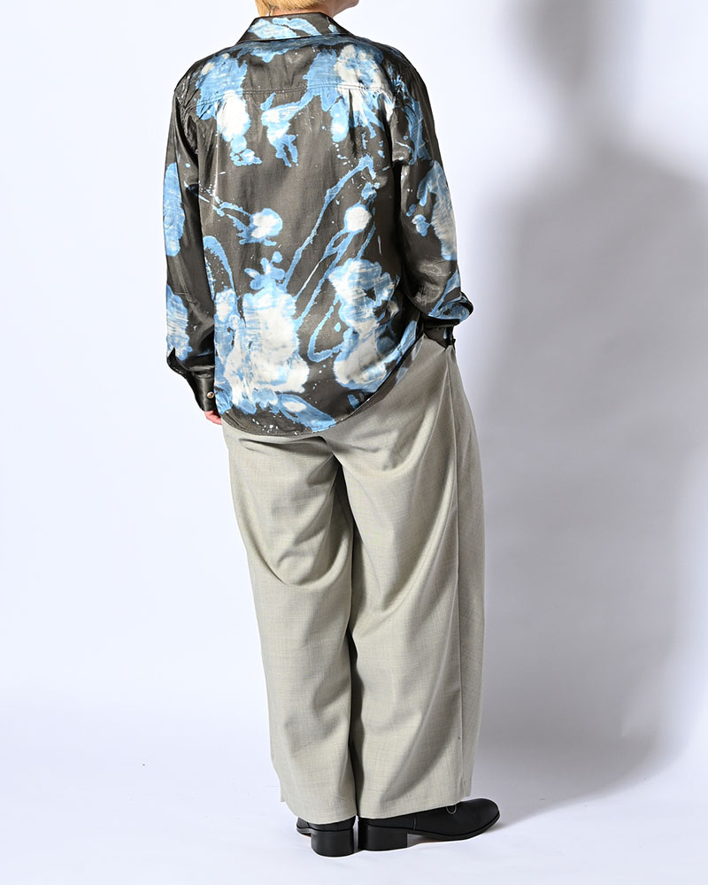 ONE BUTTON SHIRT-BLEACH -CHARCOAL-