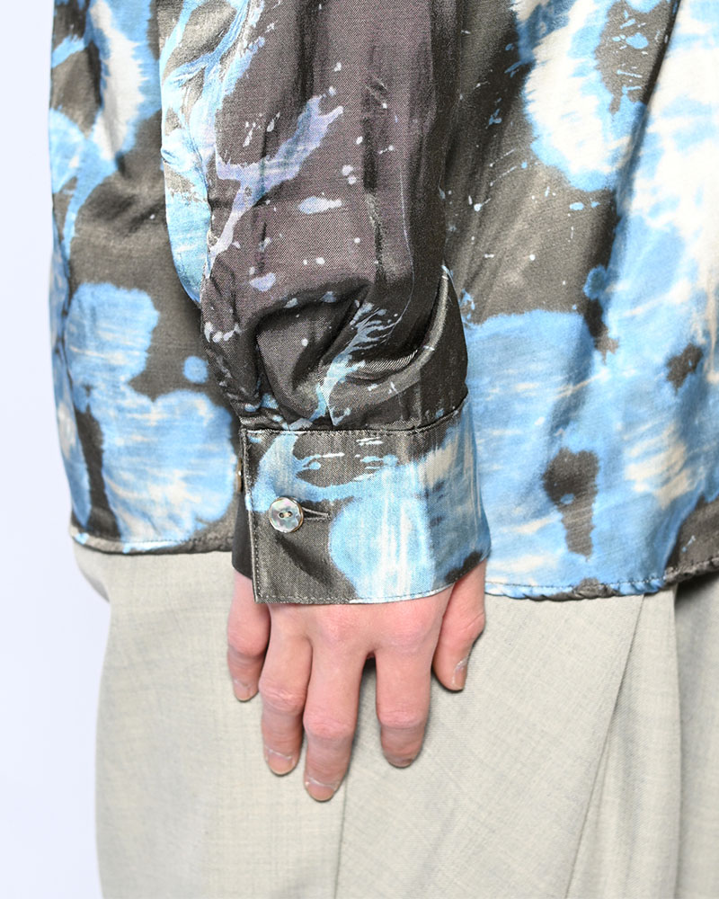 ONE BUTTON SHIRT-BLEACH -CHARCOAL-