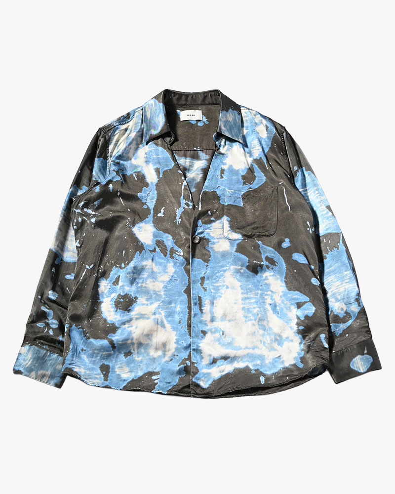ONE BUTTON SHIRT-BLEACH -CHARCOAL-