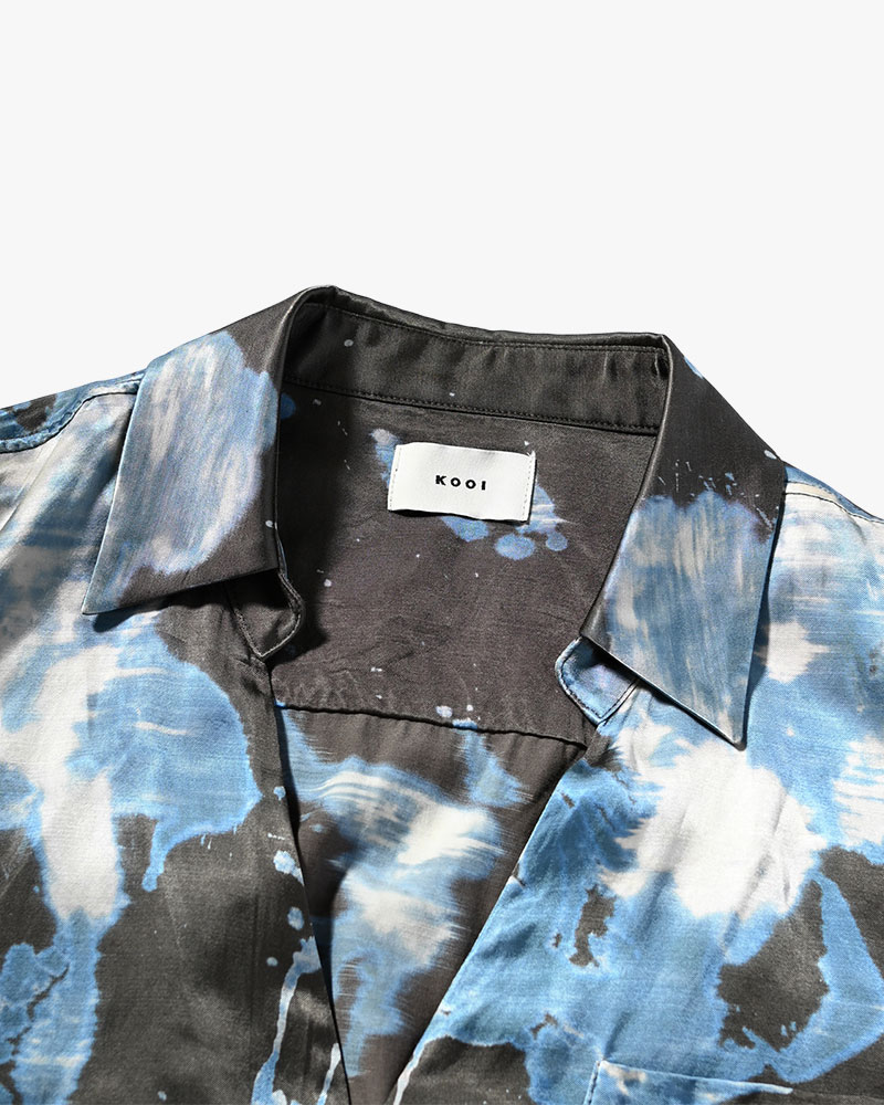 ONE BUTTON SHIRT-BLEACH -CHARCOAL-