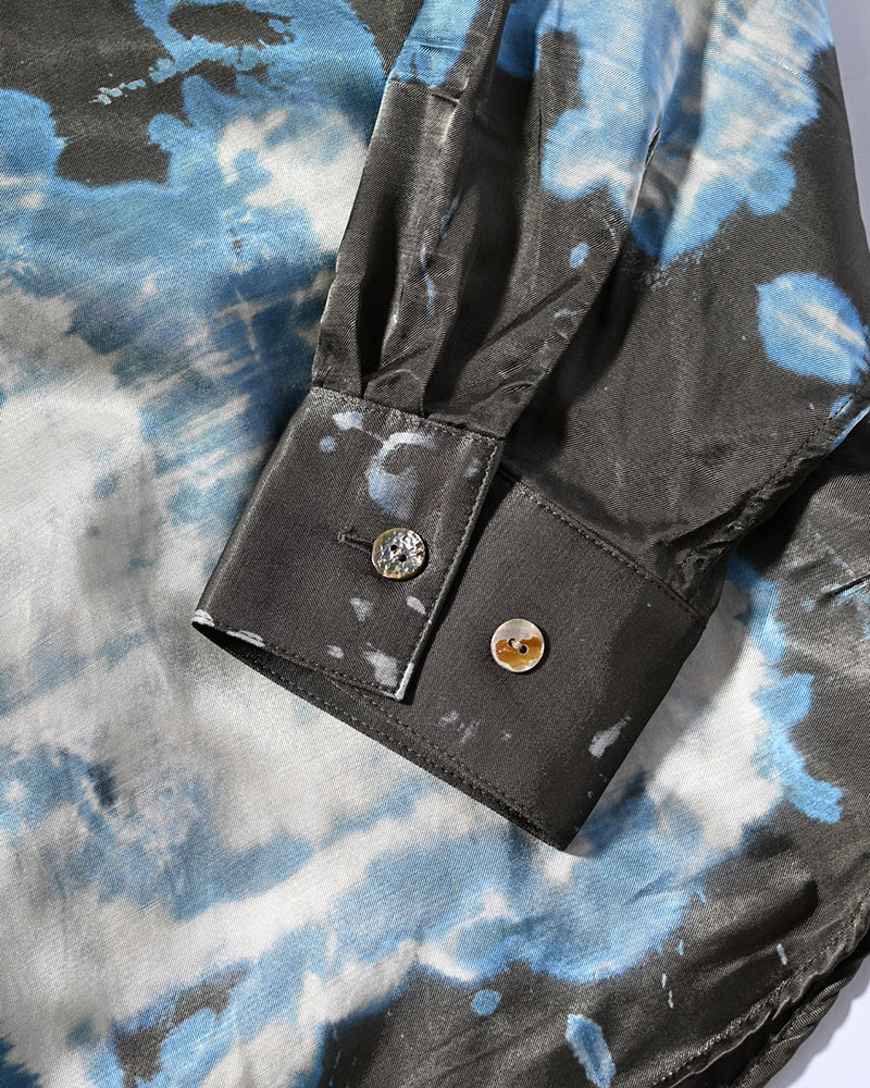 ONE BUTTON SHIRT-BLEACH -CHARCOAL-
