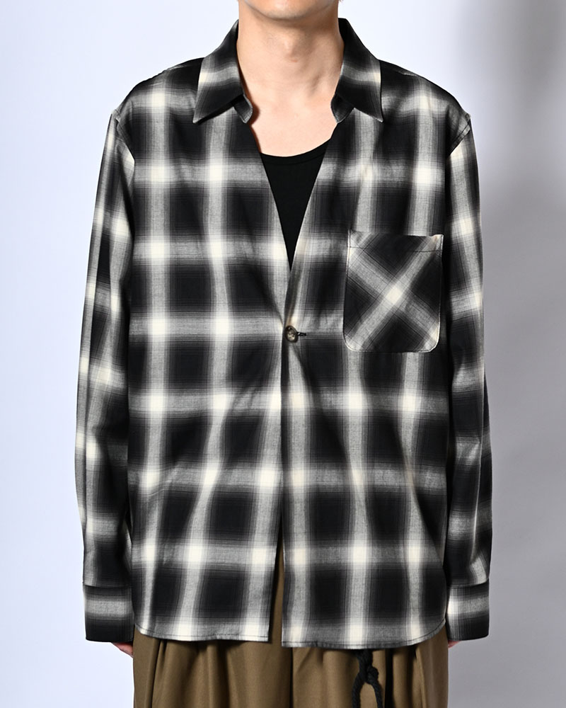 ONE BUTTON SHIRT -COTTON OMBLE CHECK-