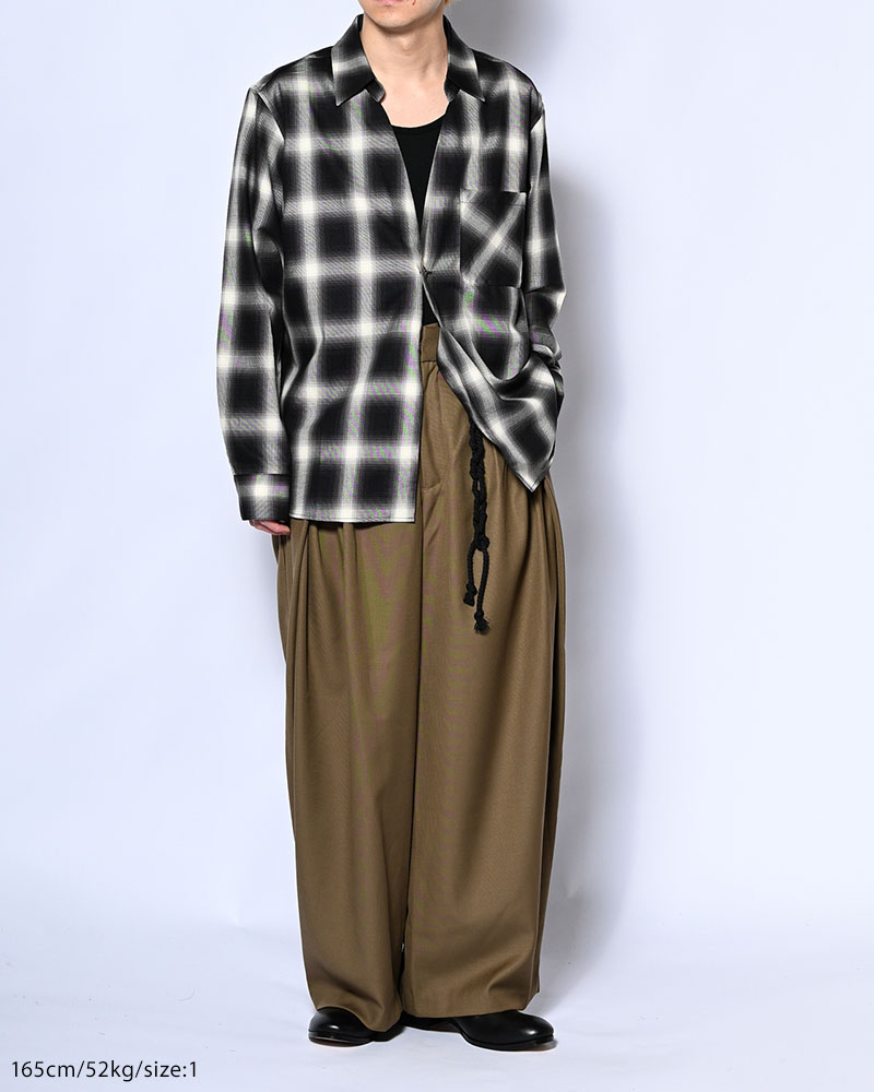 ONE BUTTON SHIRT -COTTON OMBLE CHECK-