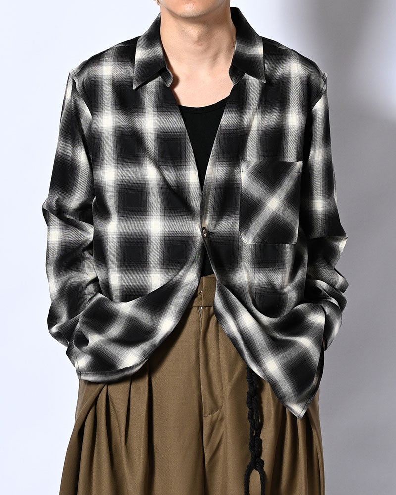 ONE BUTTON SHIRT -COTTON OMBLE CHECK-