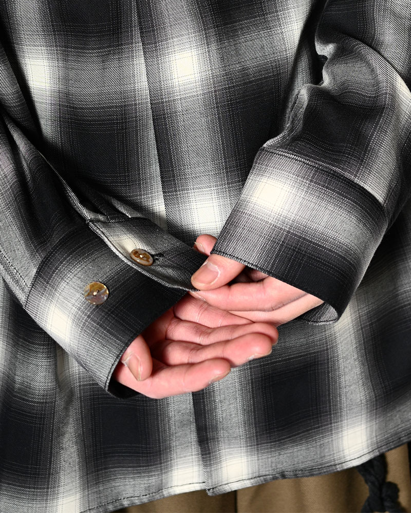 ONE BUTTON SHIRT -COTTON OMBLE CHECK-