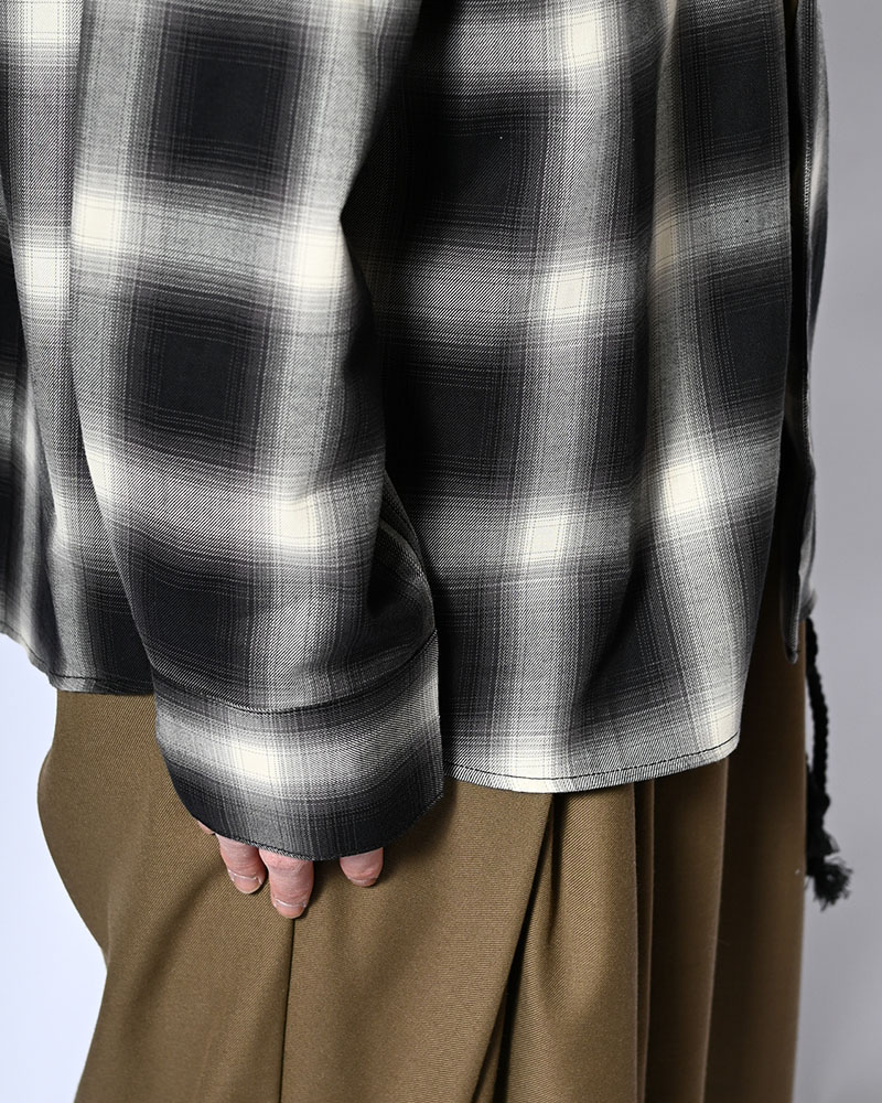 ONE BUTTON SHIRT -COTTON OMBLE CHECK-