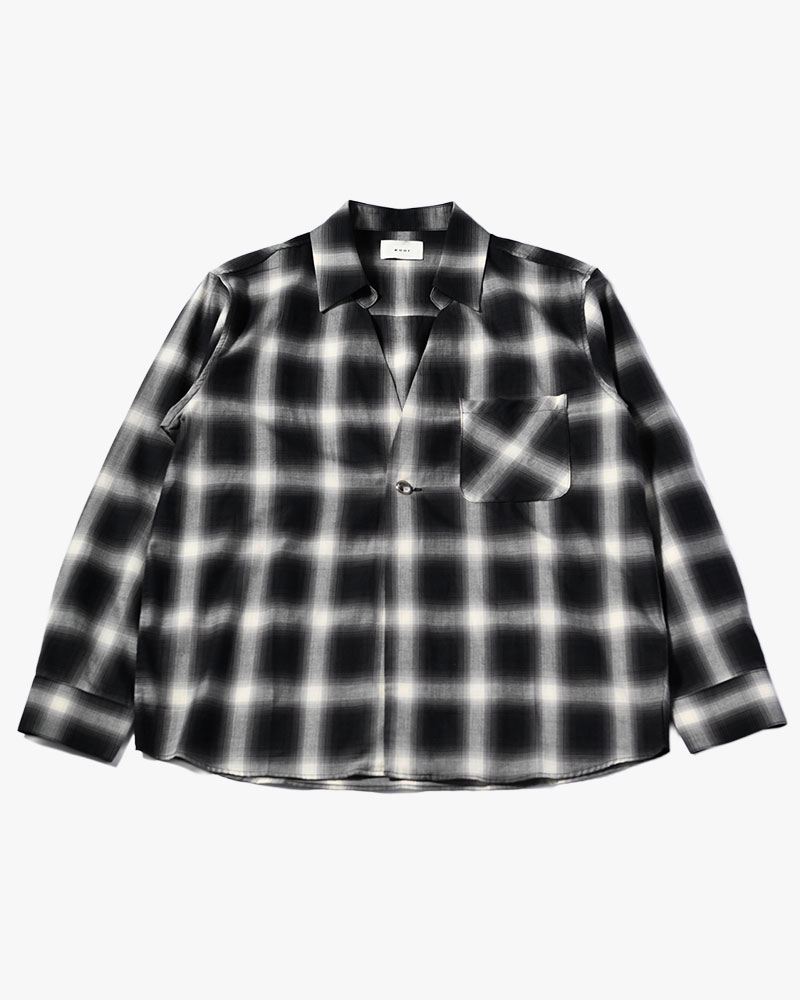 ONE BUTTON SHIRT -COTTON OMBLE CHECK-