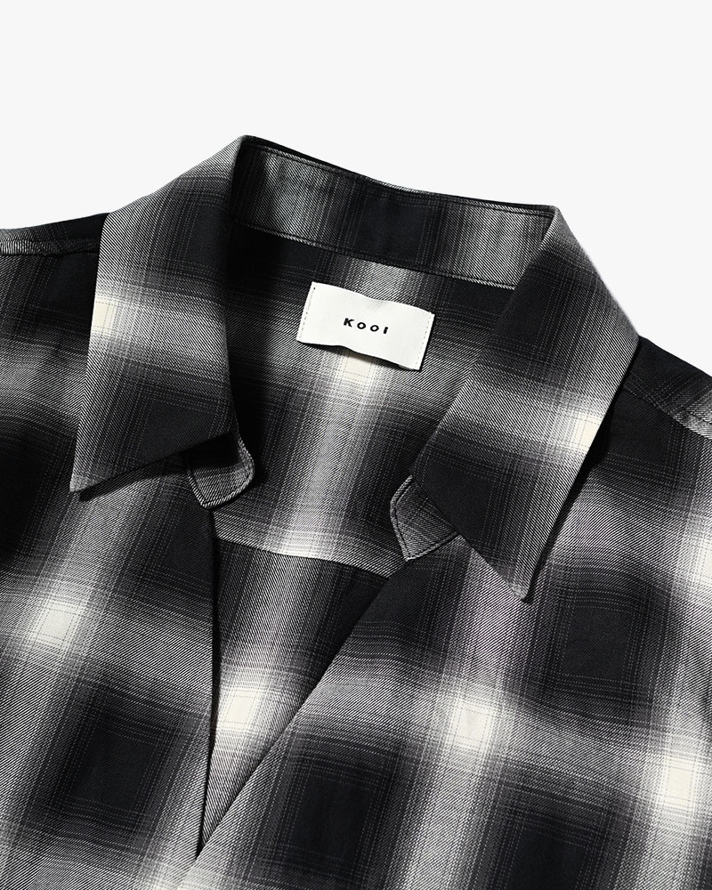 ONE BUTTON SHIRT -COTTON OMBLE CHECK-