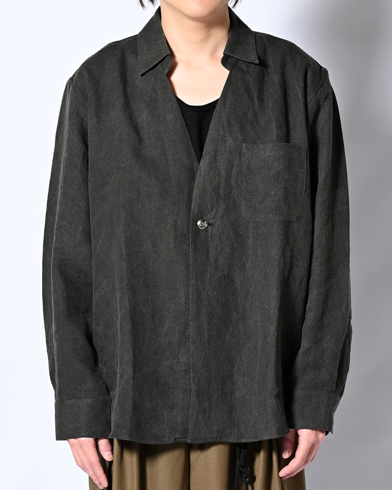 ONE BUTTON SHIRT -炭染-