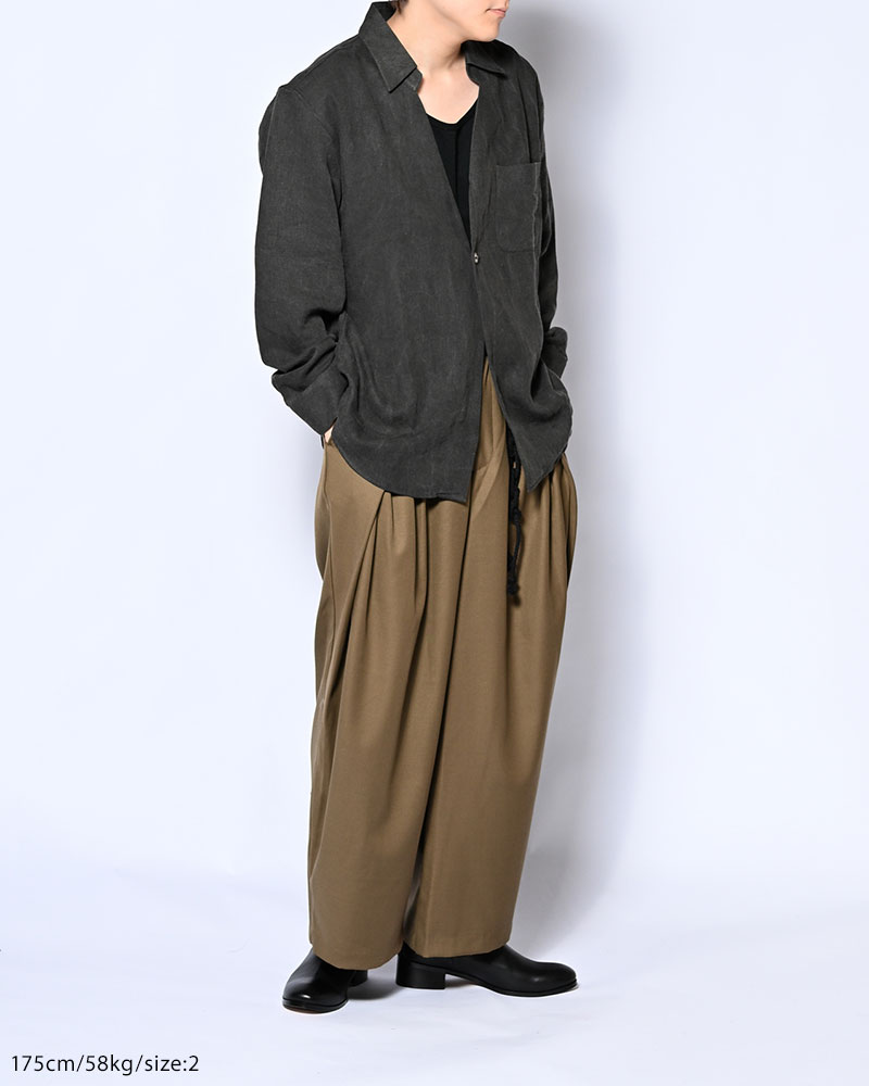 ONE BUTTON SHIRT -炭染-