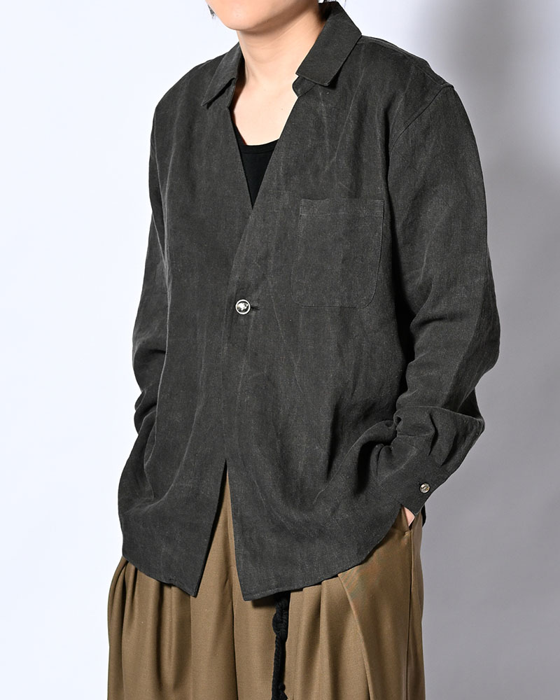 ONE BUTTON SHIRT -炭染-
