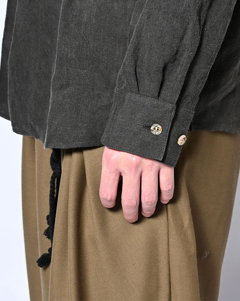 ONE BUTTON SHIRT -炭染-