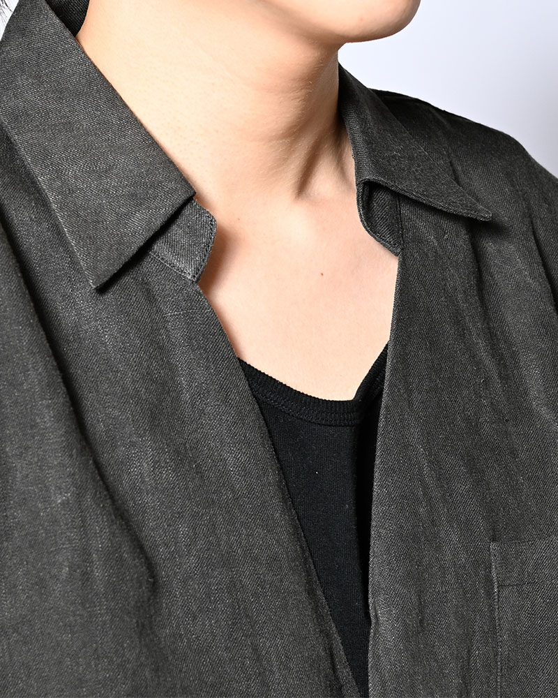 ONE BUTTON SHIRT -炭染-