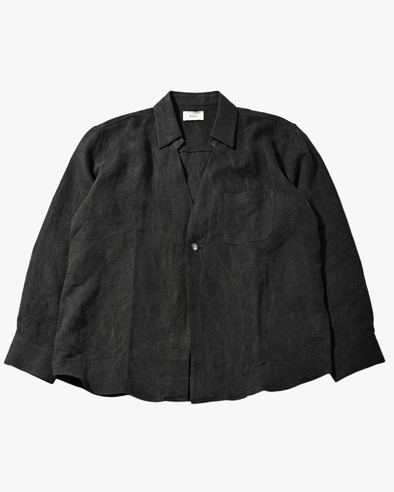 ONE BUTTON SHIRT -炭染-