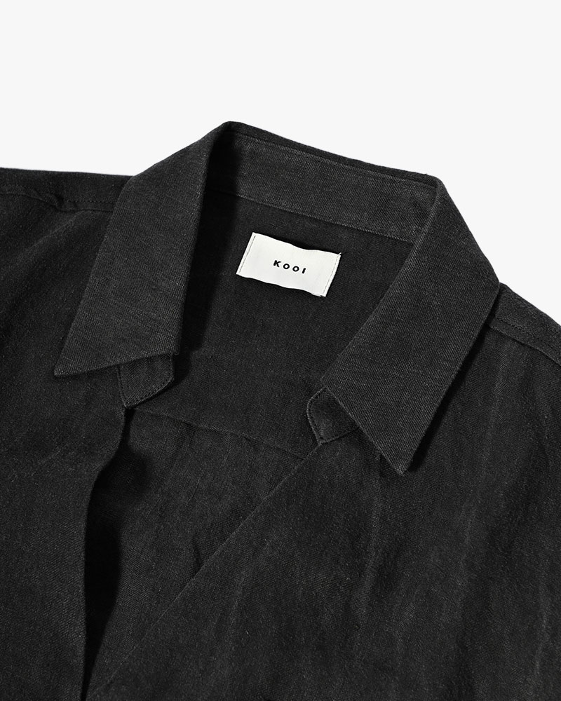 ONE BUTTON SHIRT -炭染-