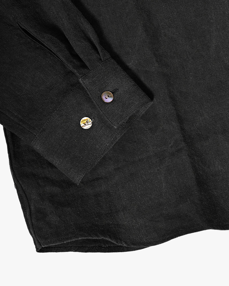 ONE BUTTON SHIRT -炭染-