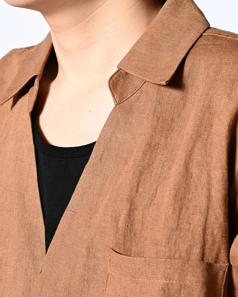 ONE BUTTON SHIRT -柿渋染-