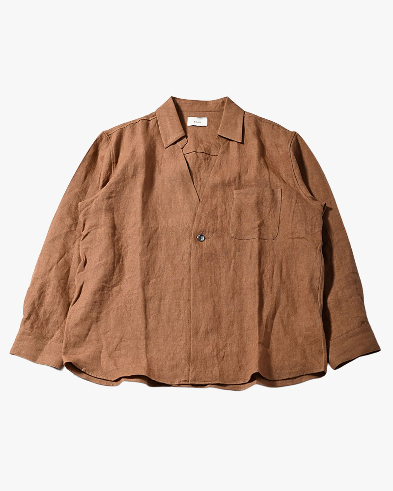 ONE BUTTON SHIRT -柿渋染-